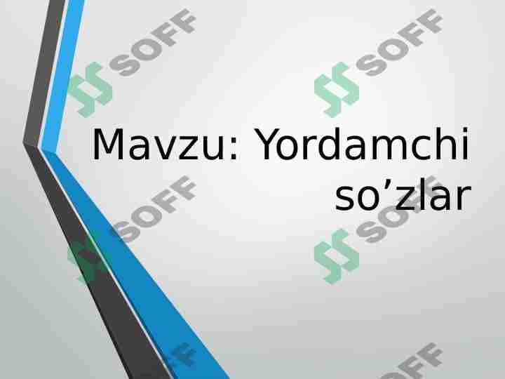 Yordamchi so’zlar