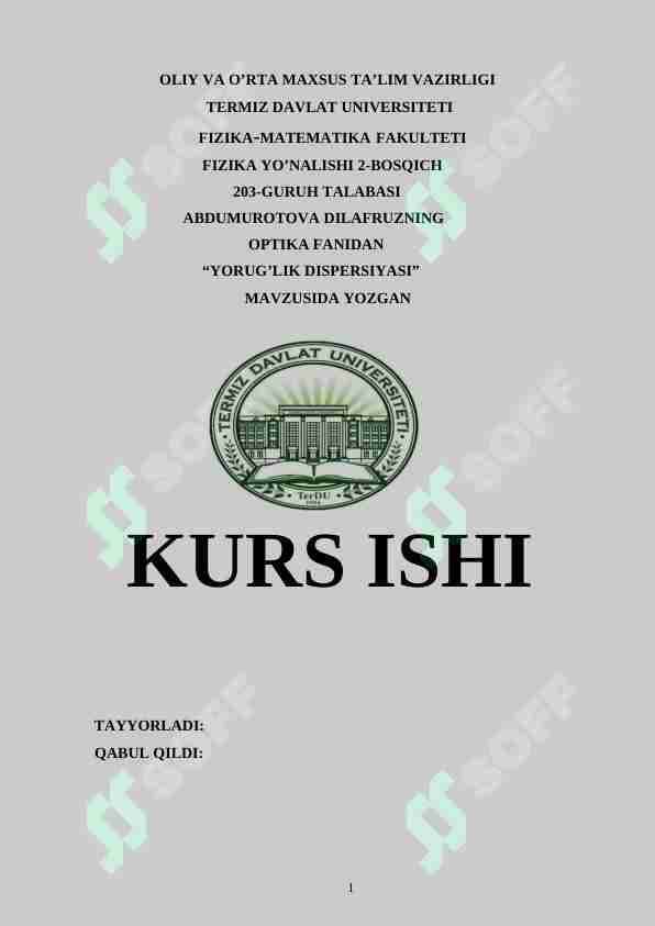 Yorug'lik dispersiyasi