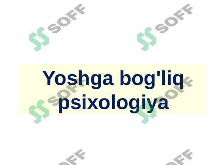 Yoshga bog'liq psixologiya