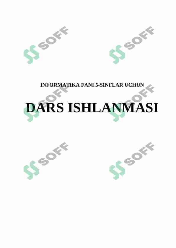 Iformatika fanidan dars ishlanmasi(5-sinflar)