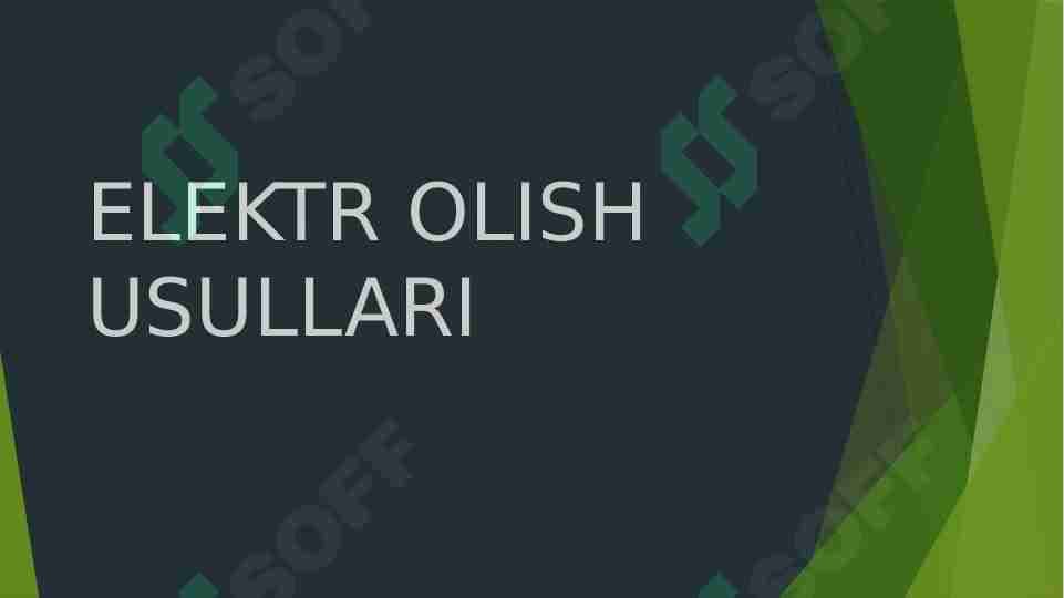 ELEKTR TA'MINOTI