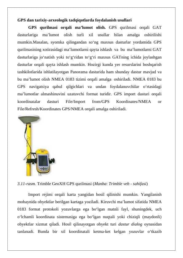 GPS dan tarixiy-arxeologik tadqiqotlarda foydalanish usullari 24