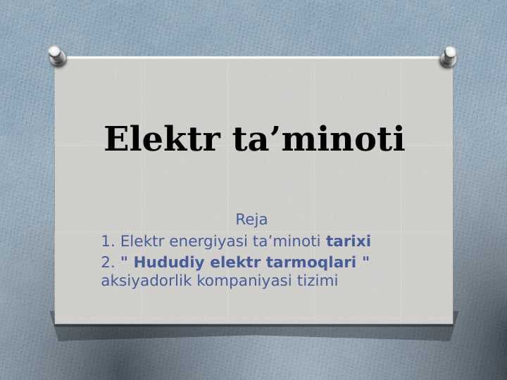 Elektr taʼminoti