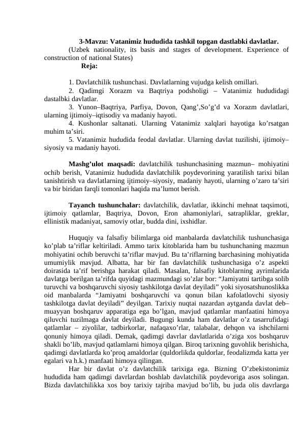3-Mavzu_ Vatanimiz hududida tashkil topgan dastlabki davlatlar