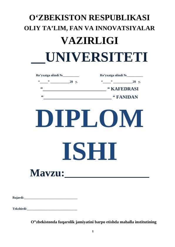 O‟zbekistonda fuqarolik jamiyatini barpo etishda mahalla institutining o‟rni va roli