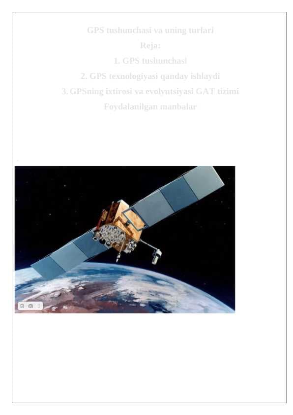 GPS tushunchasi va uning turlari 24