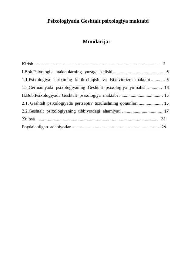 Psixologiyada Geshtalpsixologiya maktabi