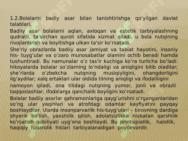 BADIIY ASARNI SAHNALASHTIRIB KO'RSATISH USULLARI