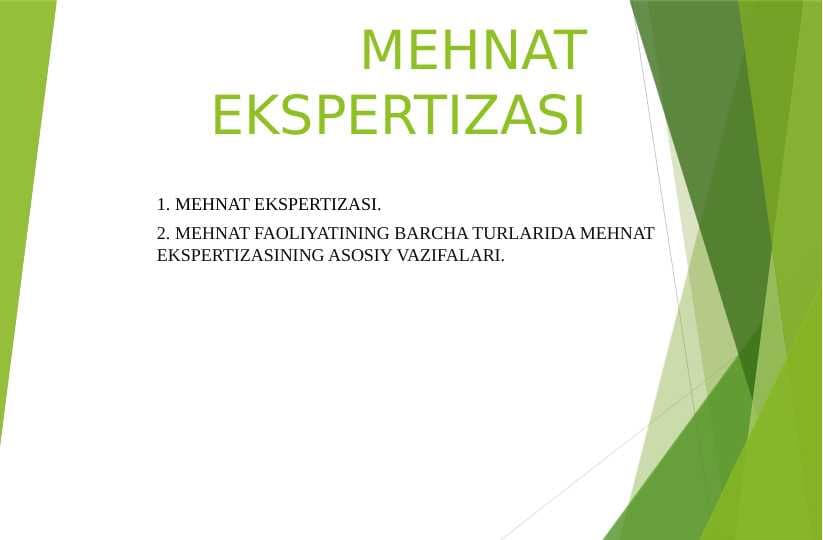 MEHNAT EKSPERTIZASI