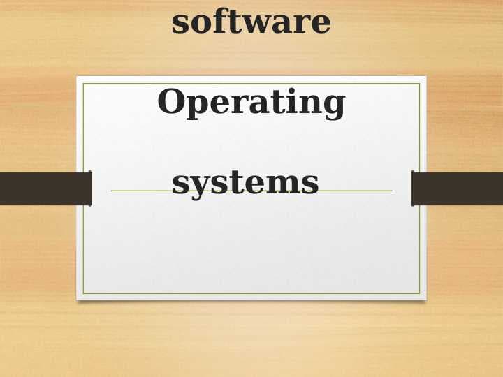 Computer software Operating systems