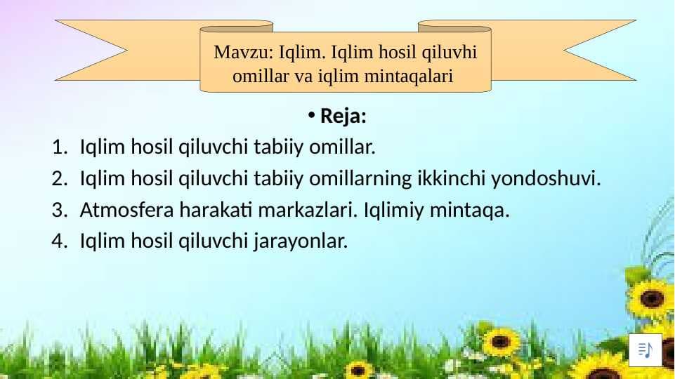 iqlim iqlim hosil qiluvchi omillar