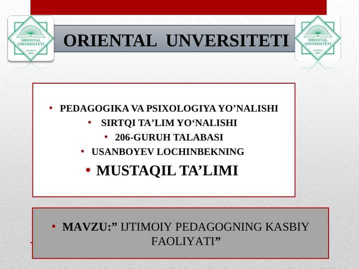 IJTIMOIY PEDAGOGNING KASBIY FAOLIYATI
