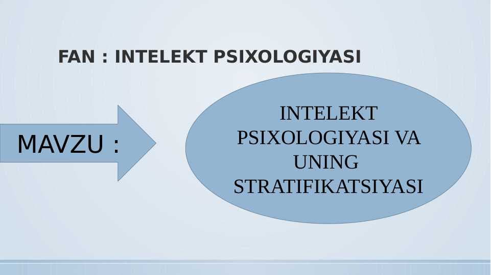 Intellekt psixologiyasi stratifikatsiyasi