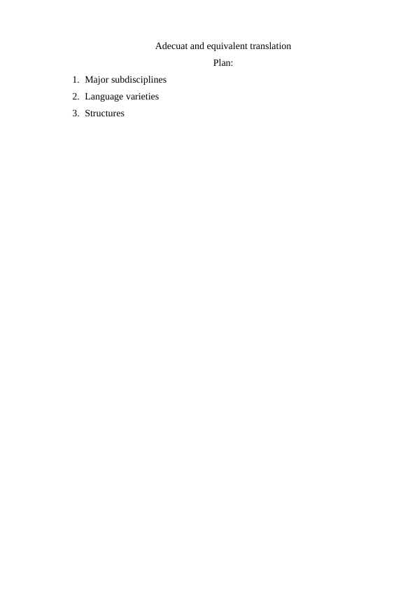 Adecuat and equivalent translation