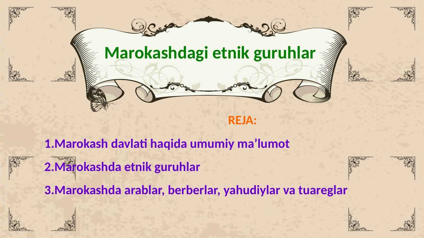 Marokashdagi etnik guruhlar