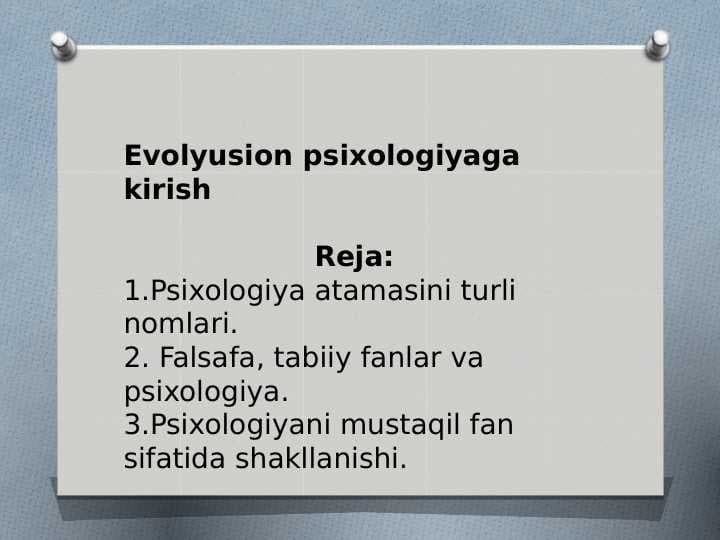 Evolyusion psixologiyaga kirish
