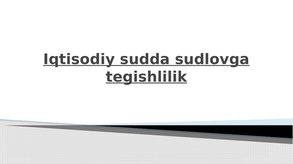Iqtisodiy sudda sudlovga tegishlilik