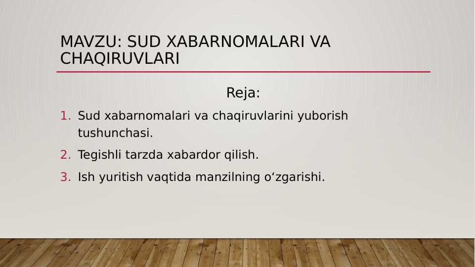 sud xabarnomalari va chaqiruvlari