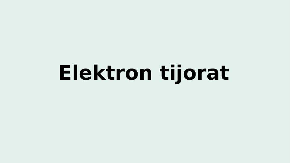 Elektron tijorat