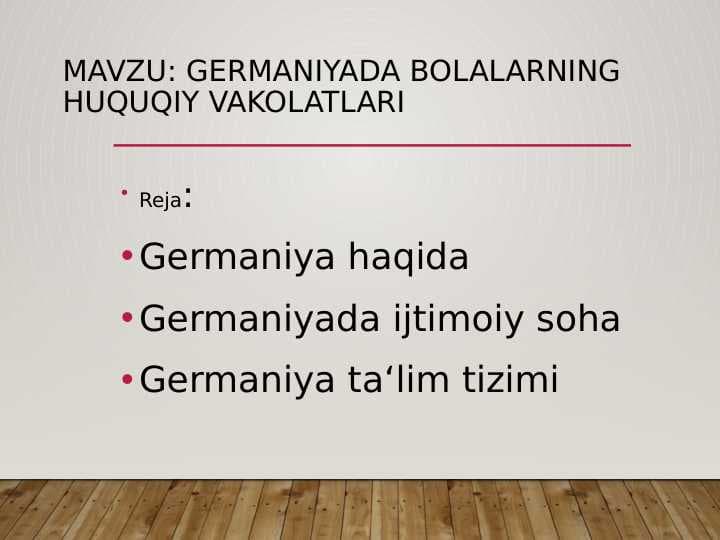 Germaniyada bolalarning huquqiy vakolatlari