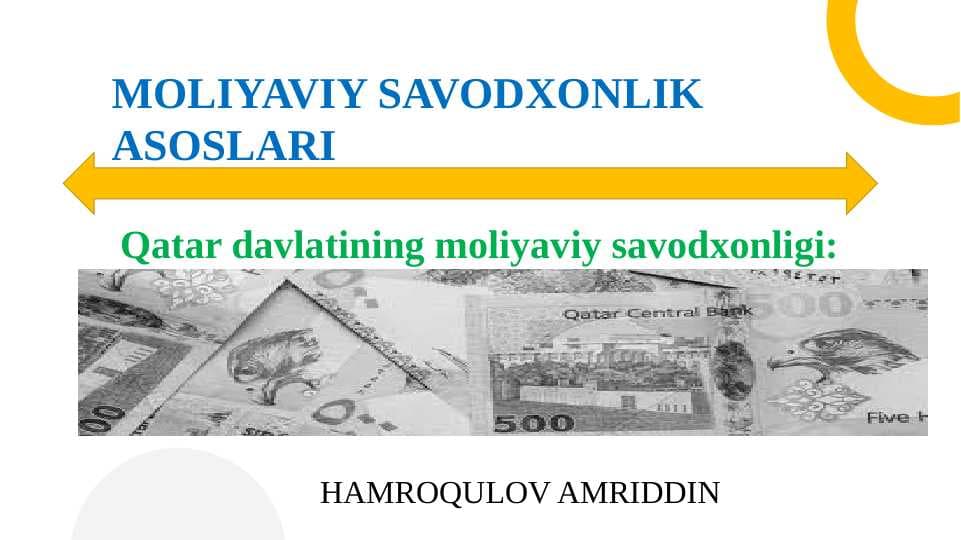 Qatar davlatining moliyaviy savodxonligi: