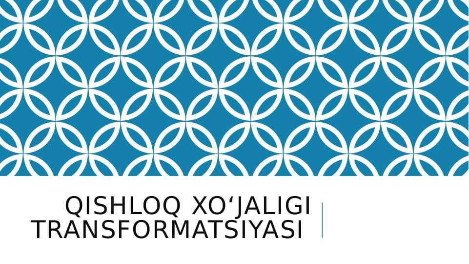 Qishloq xo‘jaligi transformatsiyasi