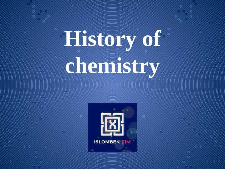 History of chemistry