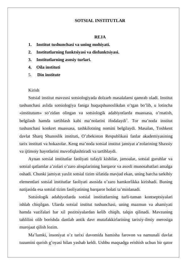 SOTSIAL INSTITUTLAR