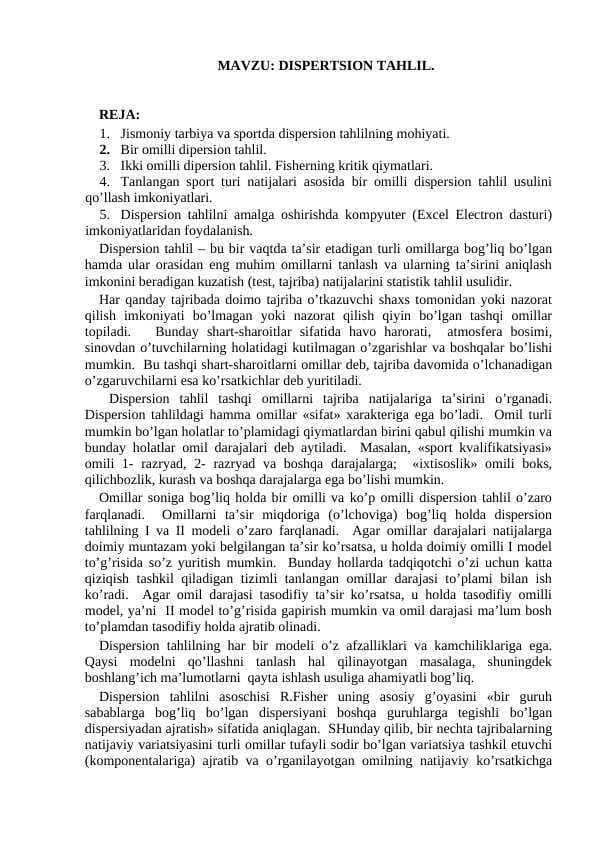 DISPERTSION TAHLIL