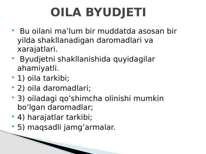 OILA BYUDJETI