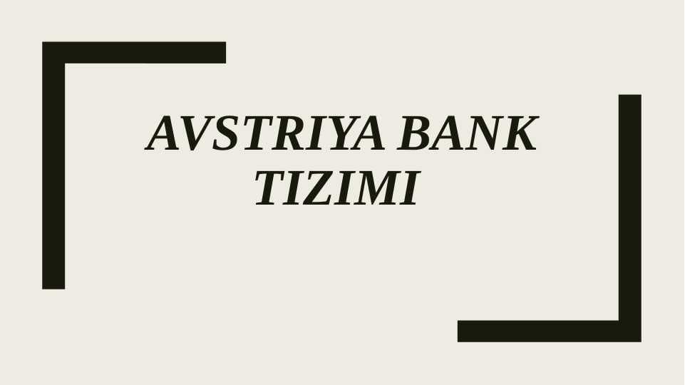 Avstriya bank tizimi