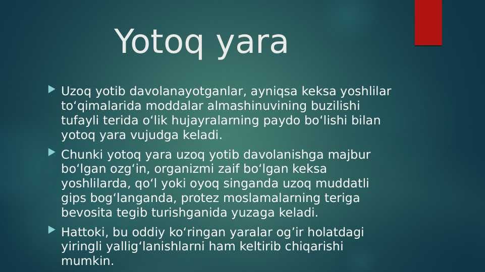 Yotoq yara