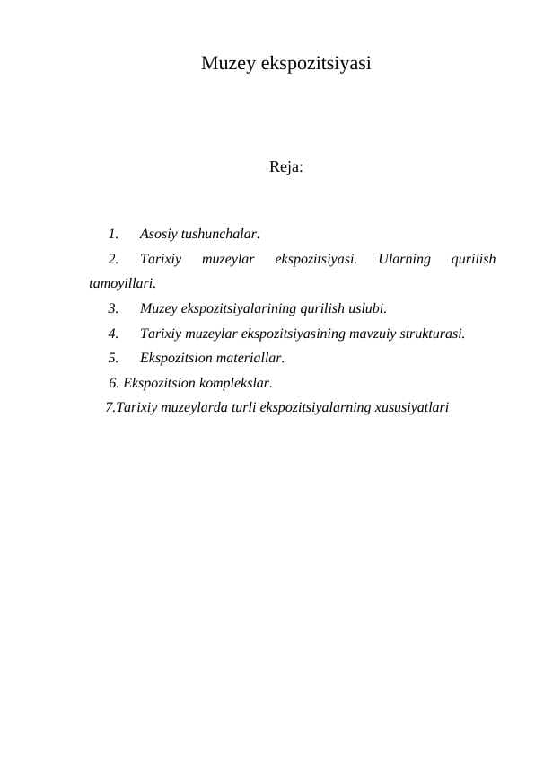 Muzey ekspozitsiyasi