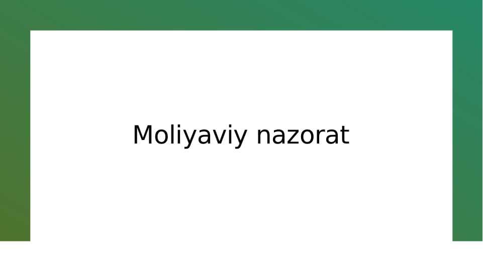 Moliyaviy nazorat