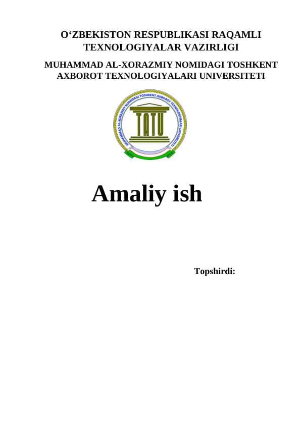 KOMPYUTER TIZIMINING TUZILISHINI TASHKIL ETISH