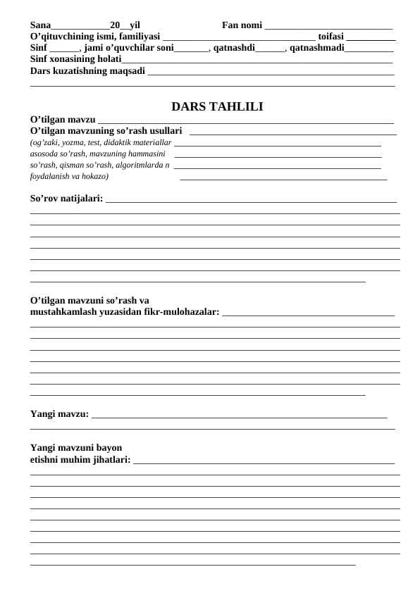DARS TAHLILI