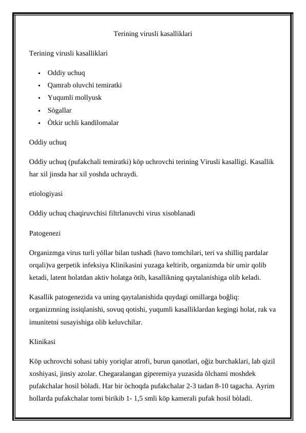 Terining virusli kasalliklari