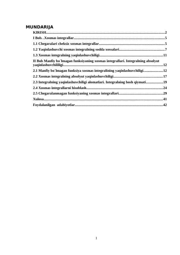 Xosmas integrallar
