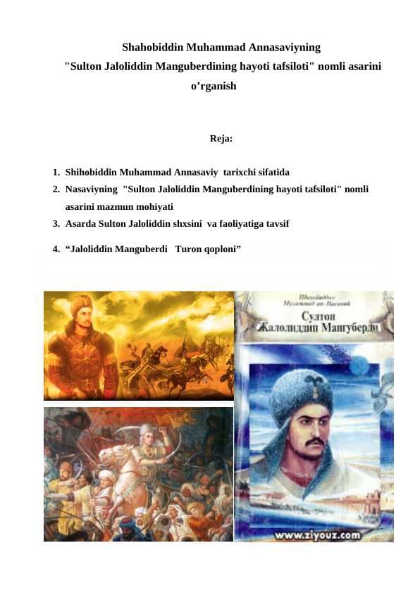 Shihobiddin Muhammad an-Nasaviyning Siyrat.