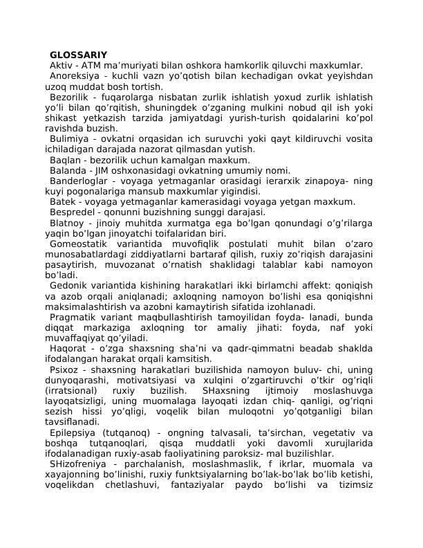 GLOSSARIY