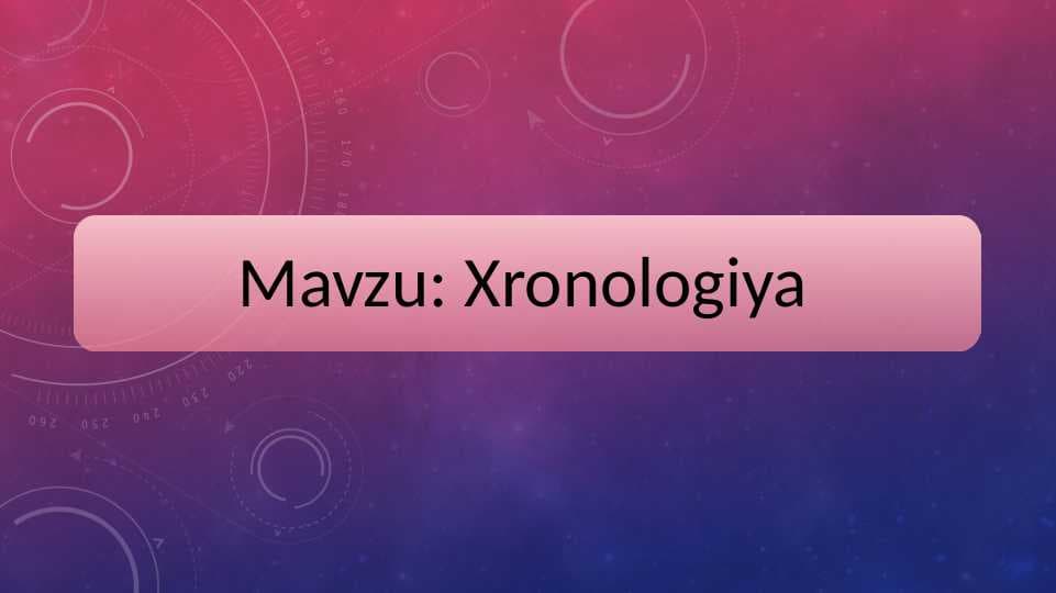 Xronologiya