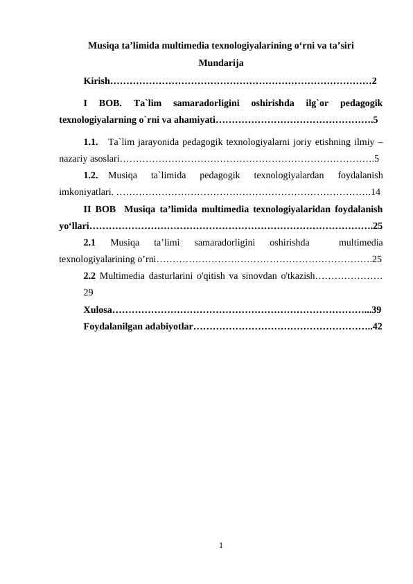 Musiqa ta’limida multimedia texnologiyalarining oʻrni va ta’siri