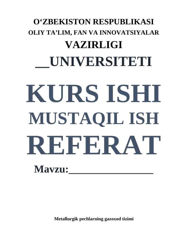Metallurgik pechlarning gazoxod tizimi