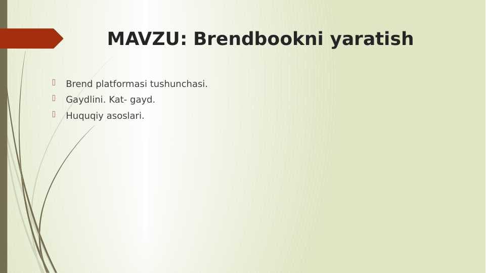 Brendbookni yaratish