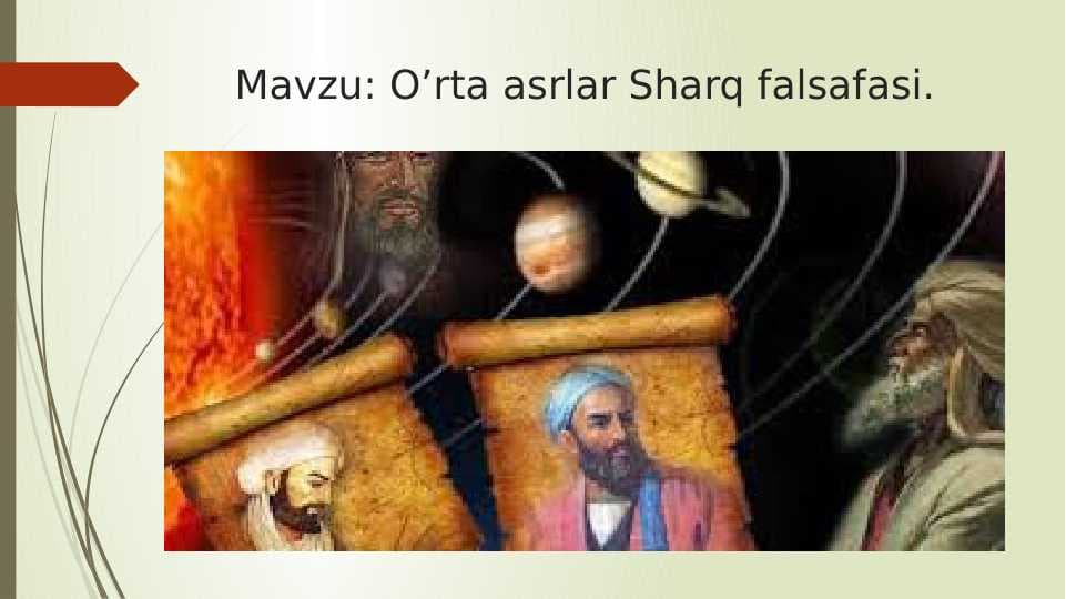 O’rta asrlar Sharq falsafasi.