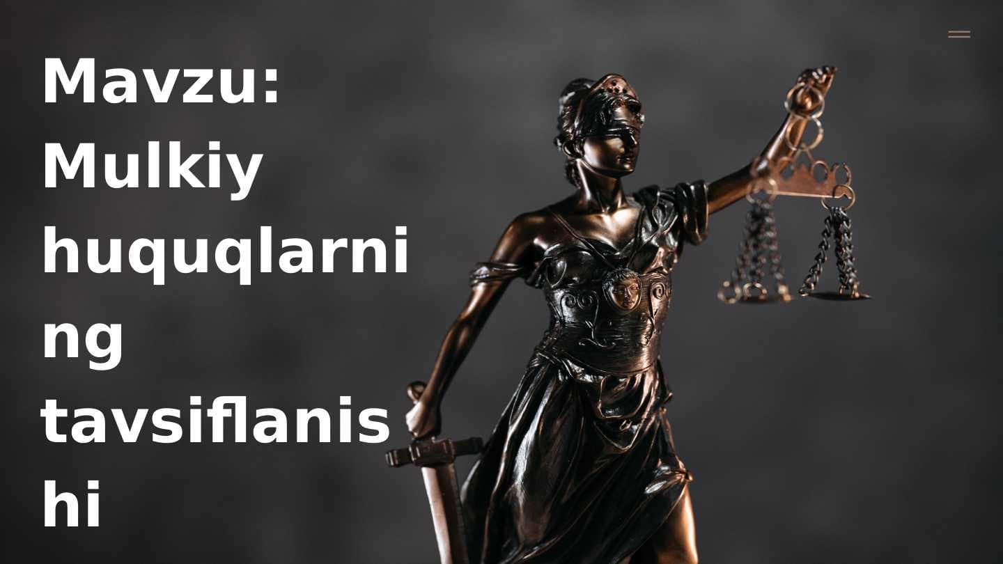 Mulkiy huquqlarning tavsiflanishi