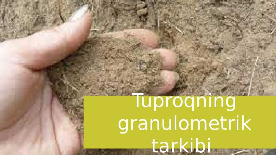 Tuproqning granulometrik tarkibi