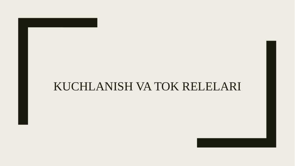 Kuchlanish va tok relelari