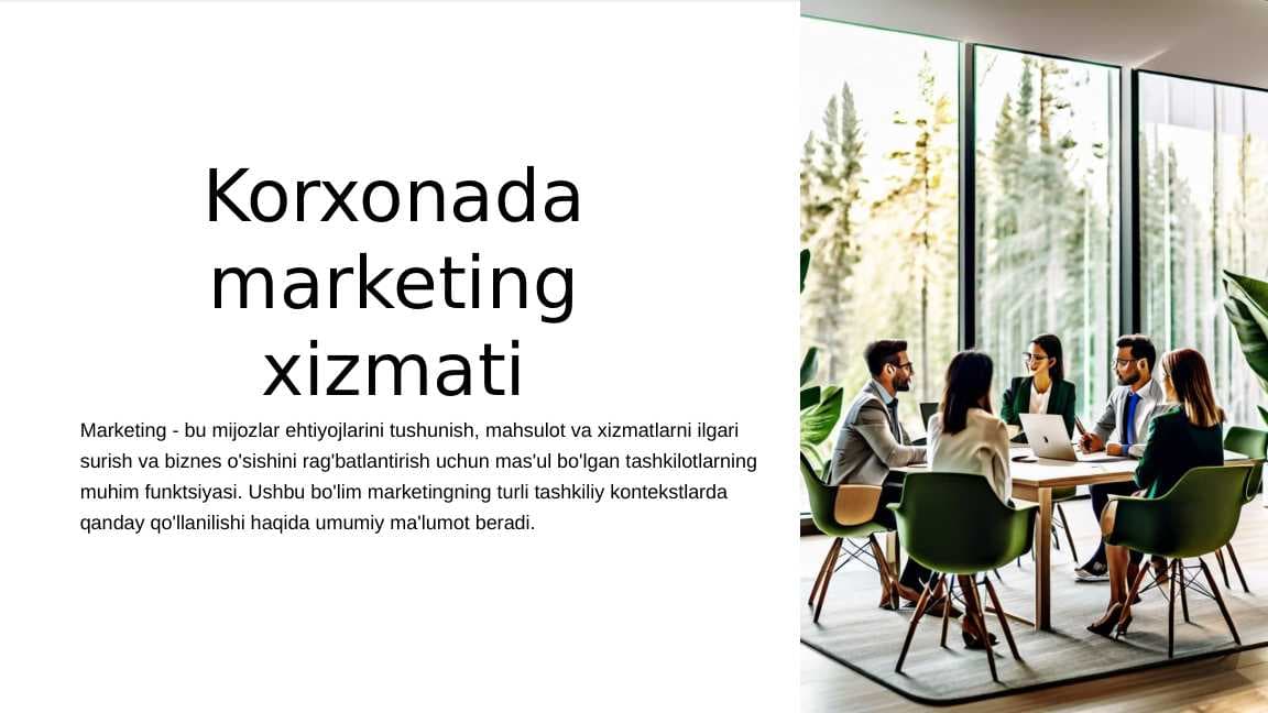 Korxonada marketing xizmati