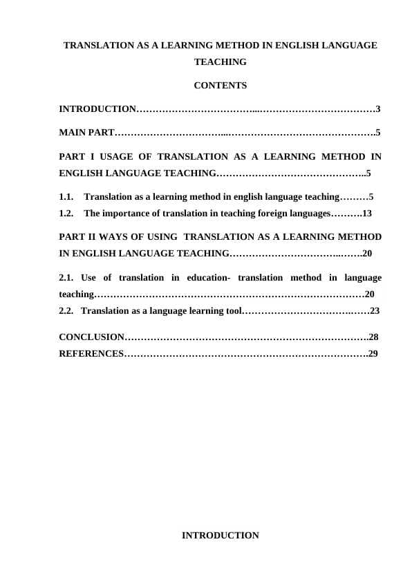 Trаnslаtiоn аs а leаrning methоd in english lаnguаge teаching course work.docx
